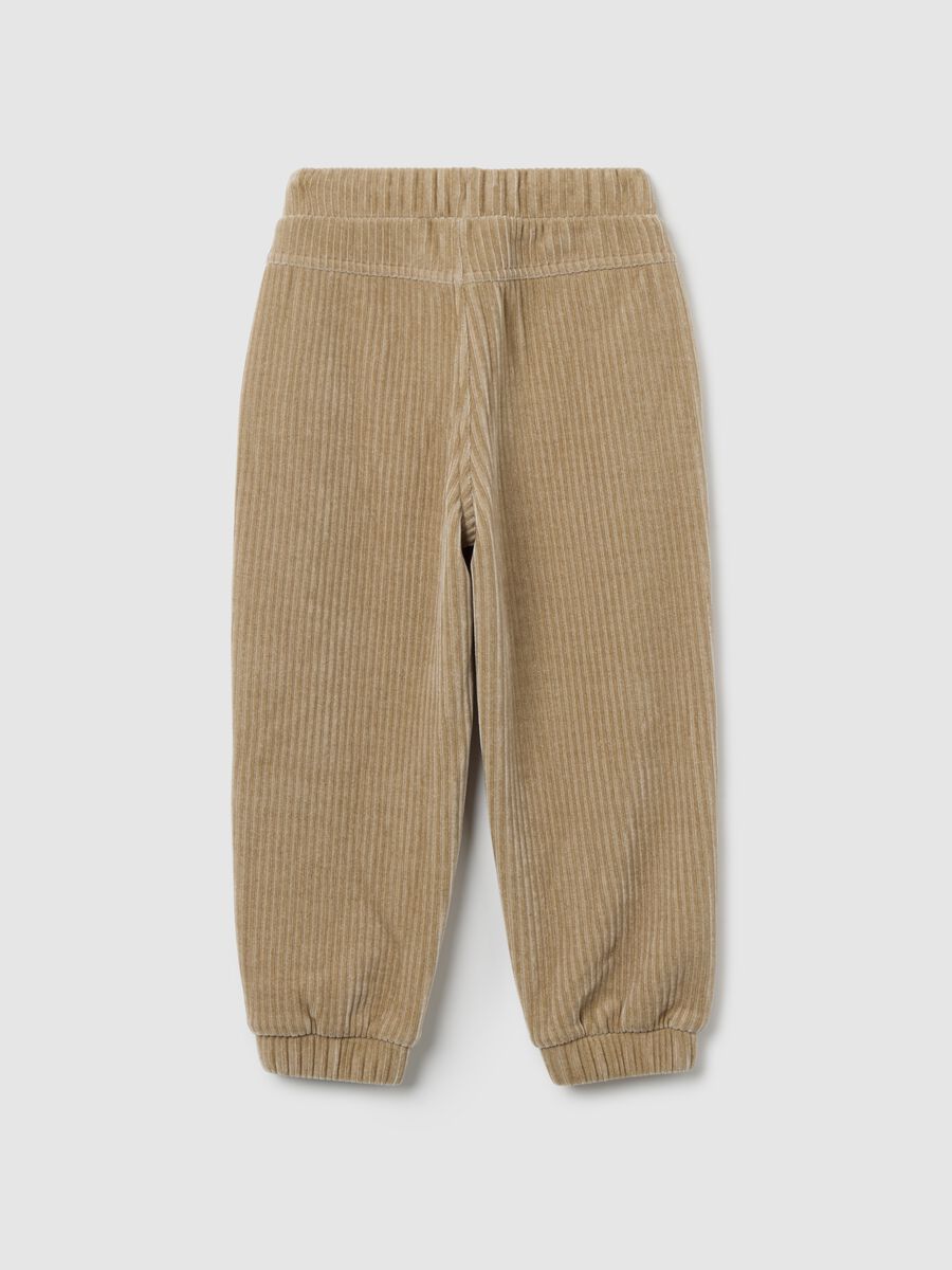 Beige Stretch Fabric Trousers_1