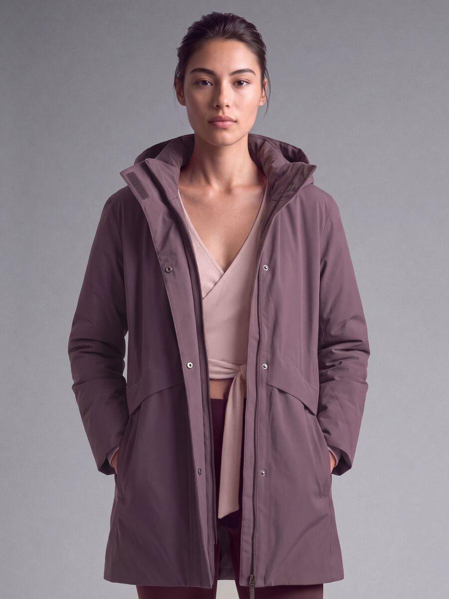 Parka viola imbottito idrorepellente e traspirante con cappuccio ALTAVIA STUDIO_1