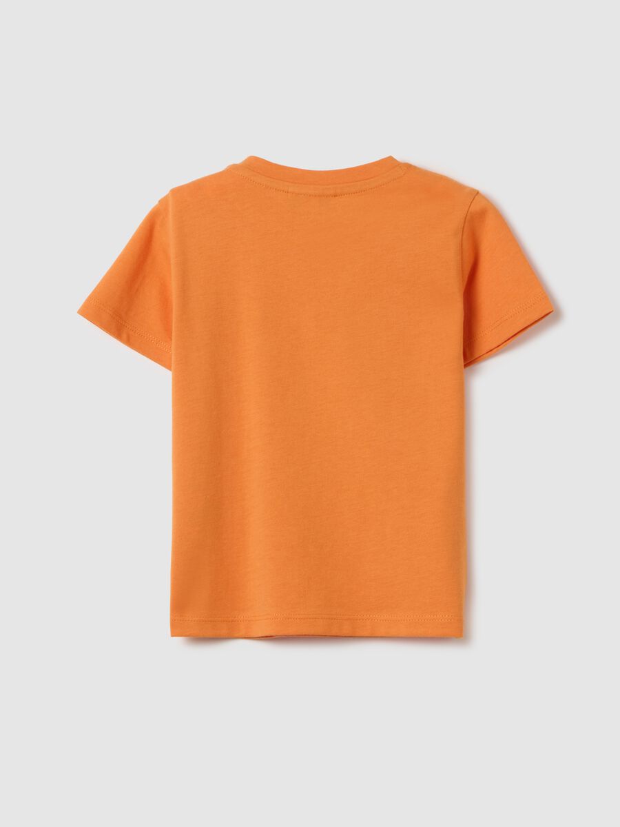 Orange pure cotton children's t-shirt, regular fit with print_1
