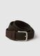Brown braided belt with metal buckle_1