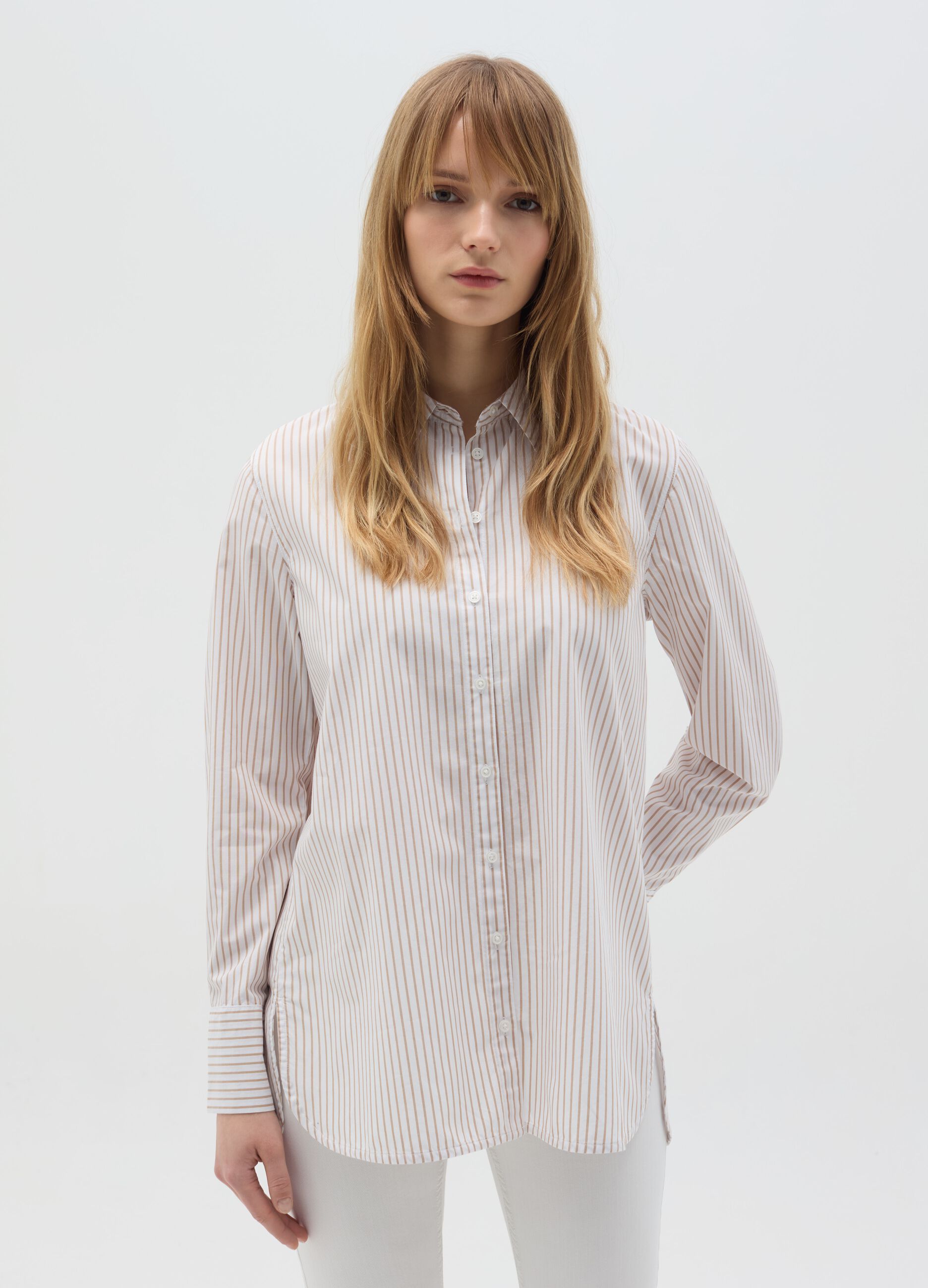 Camicia in cotone a righe