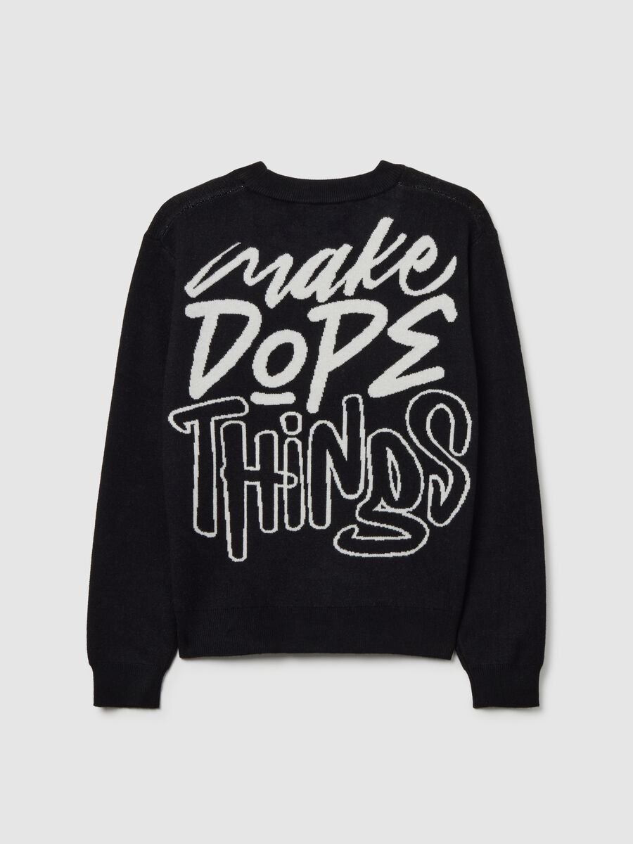 Maglione da ragazzo nero vestibilità over_4