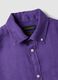 Purple pure linen shirt with button-down collar, regular fit_1
