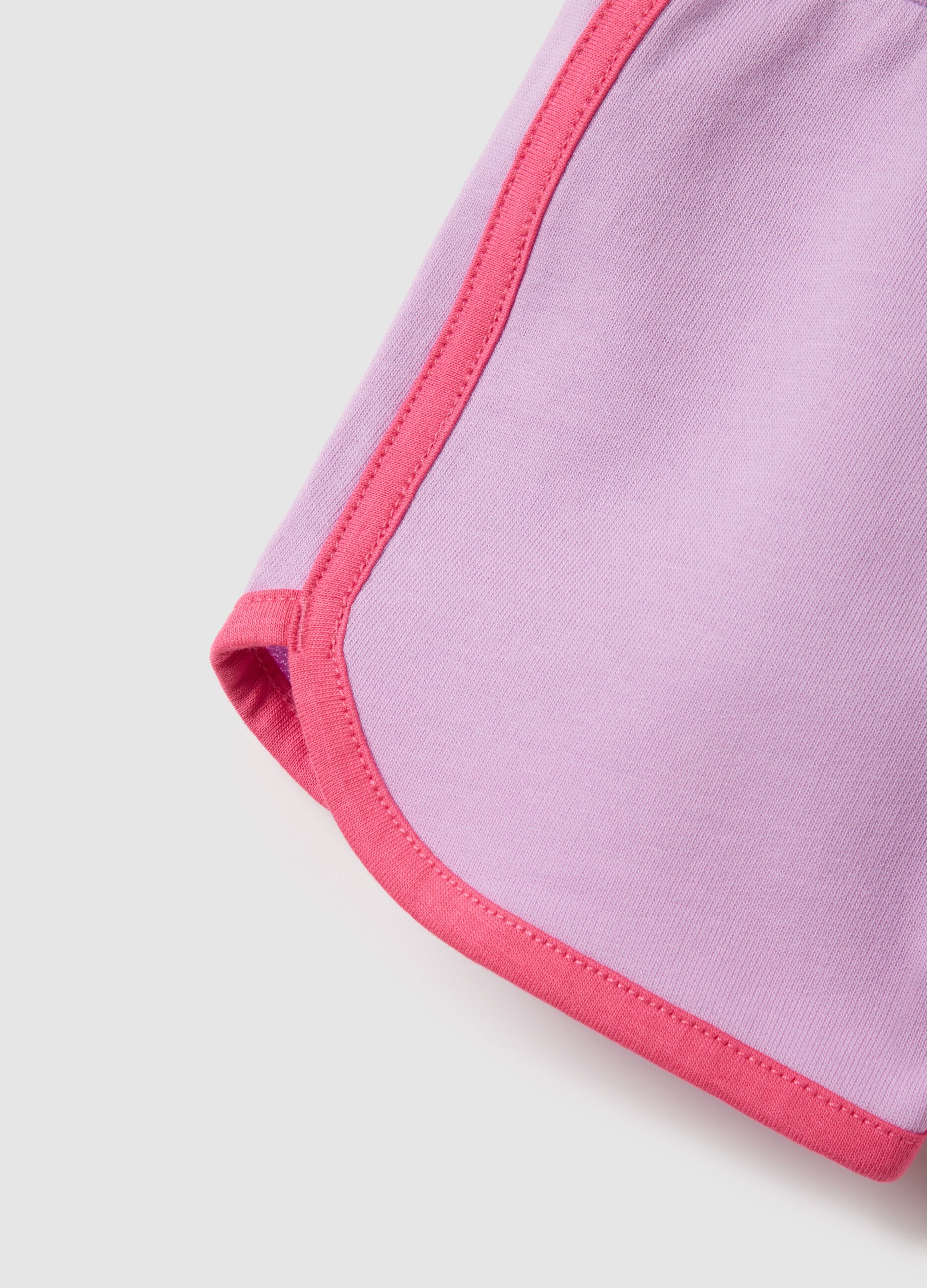 Shorts da bambina in puro cotone multicolor regular fit con vita elasticizzata