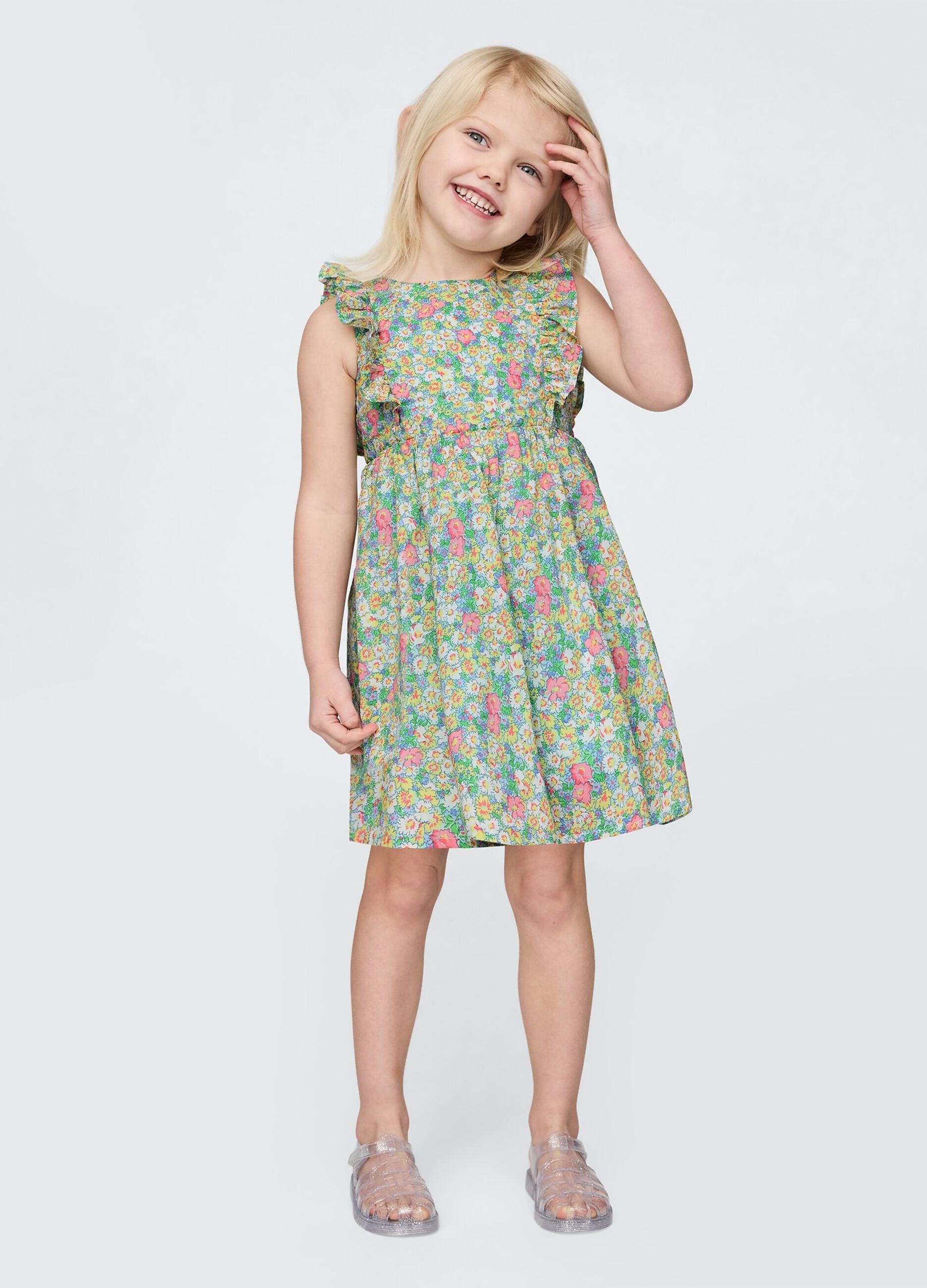 Vestito con fiorellini in cotone