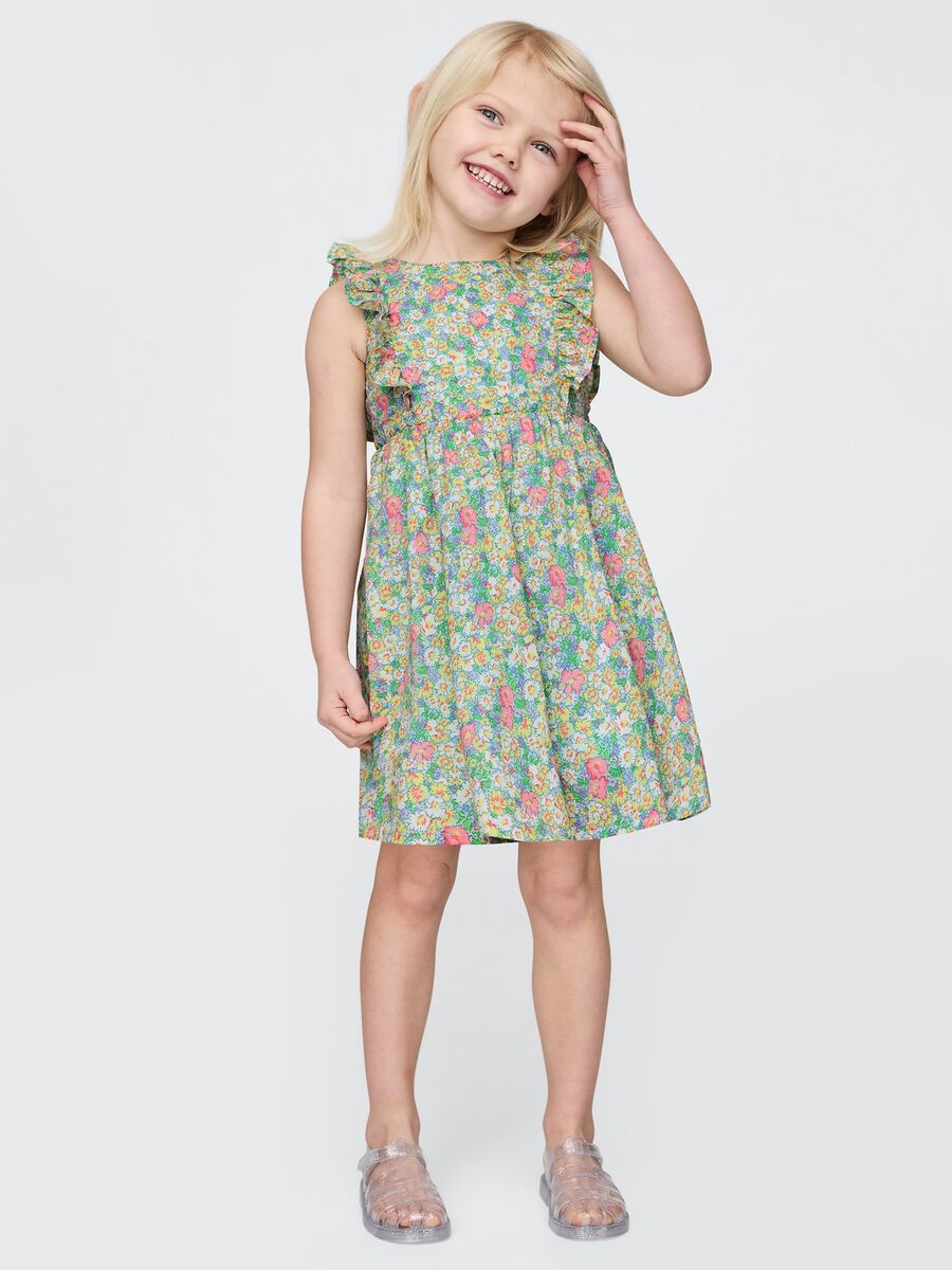 Girls' Cotton Dress with Floral Pattern_0