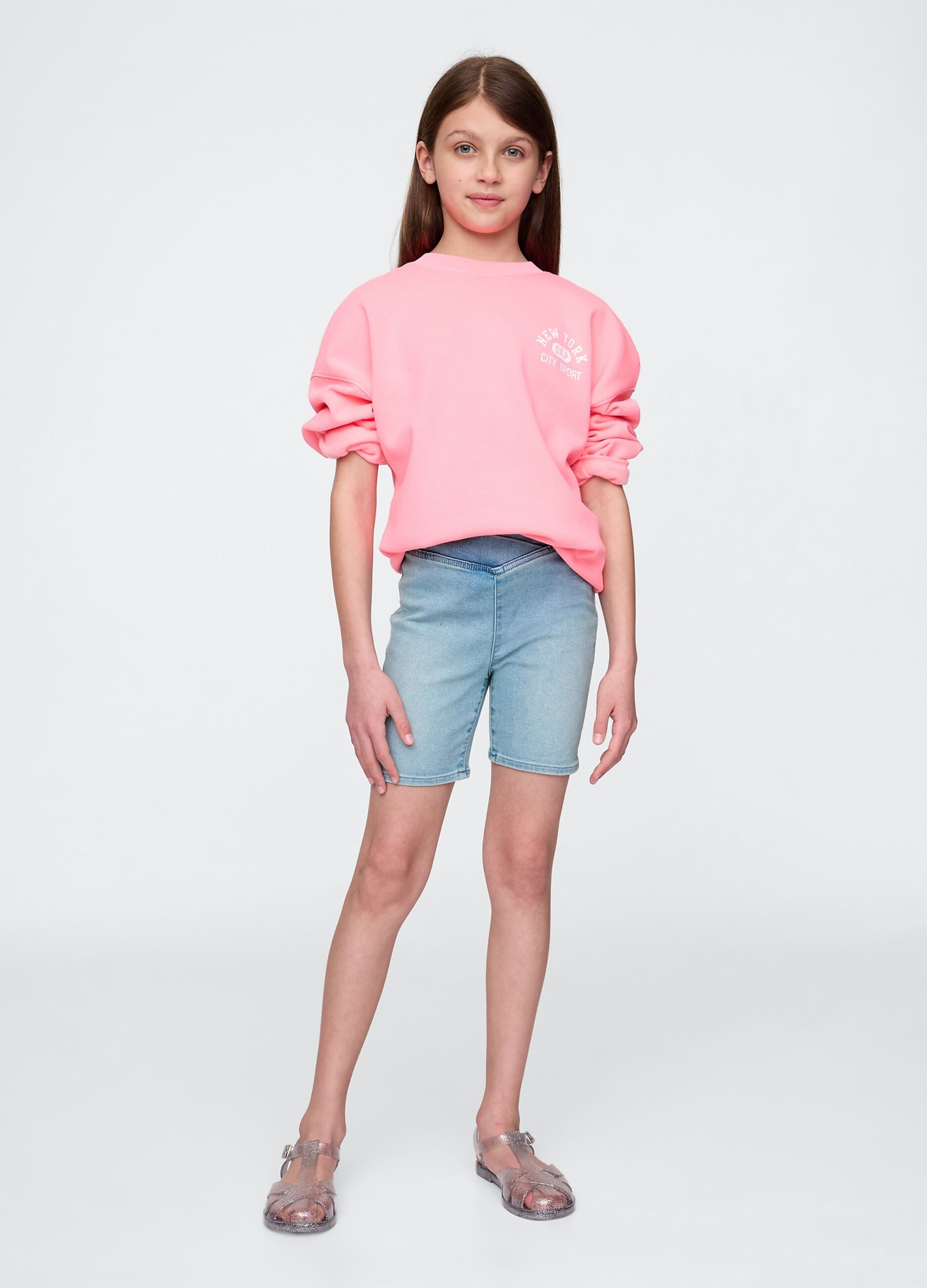 Blue denim shorts for girls