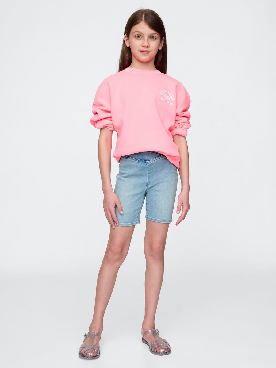 Blue denim shorts for girls_0