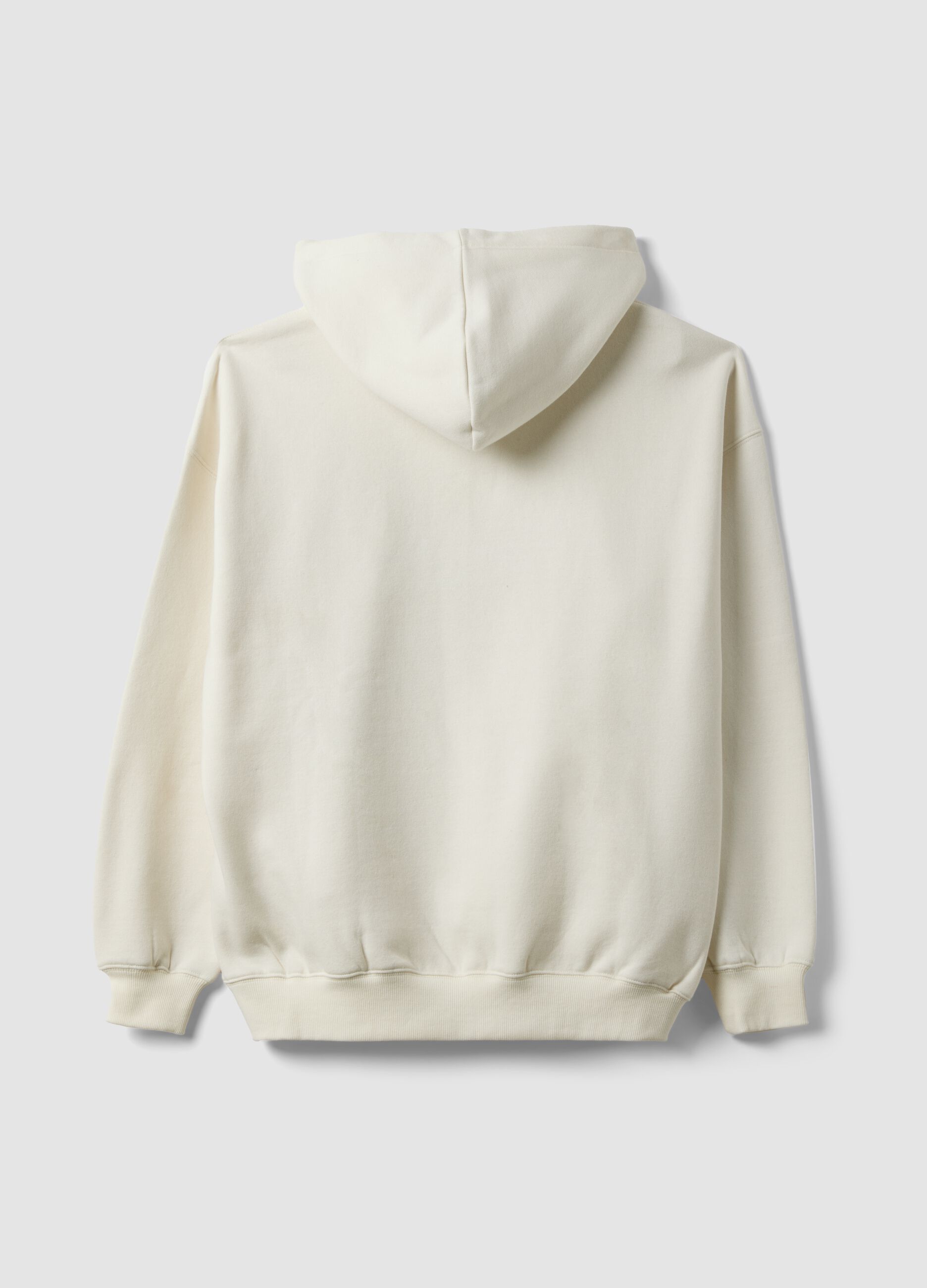 White cotton-blend hoodie with Chicago Bulls print