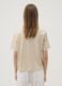 Beige short-sleeved pure cotton T-shirt with embroidery_3