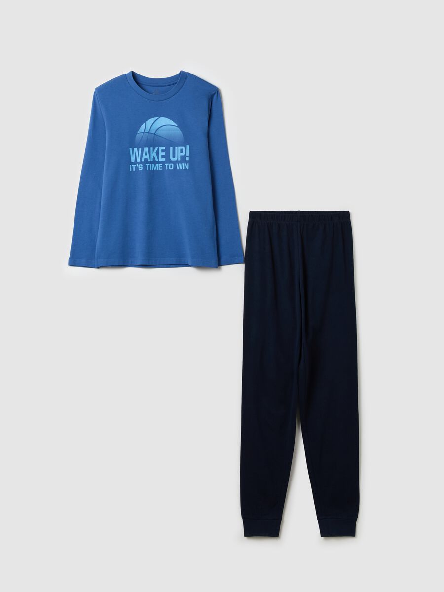 Pigiama in cotone "Wake Up! It's time to win"_0