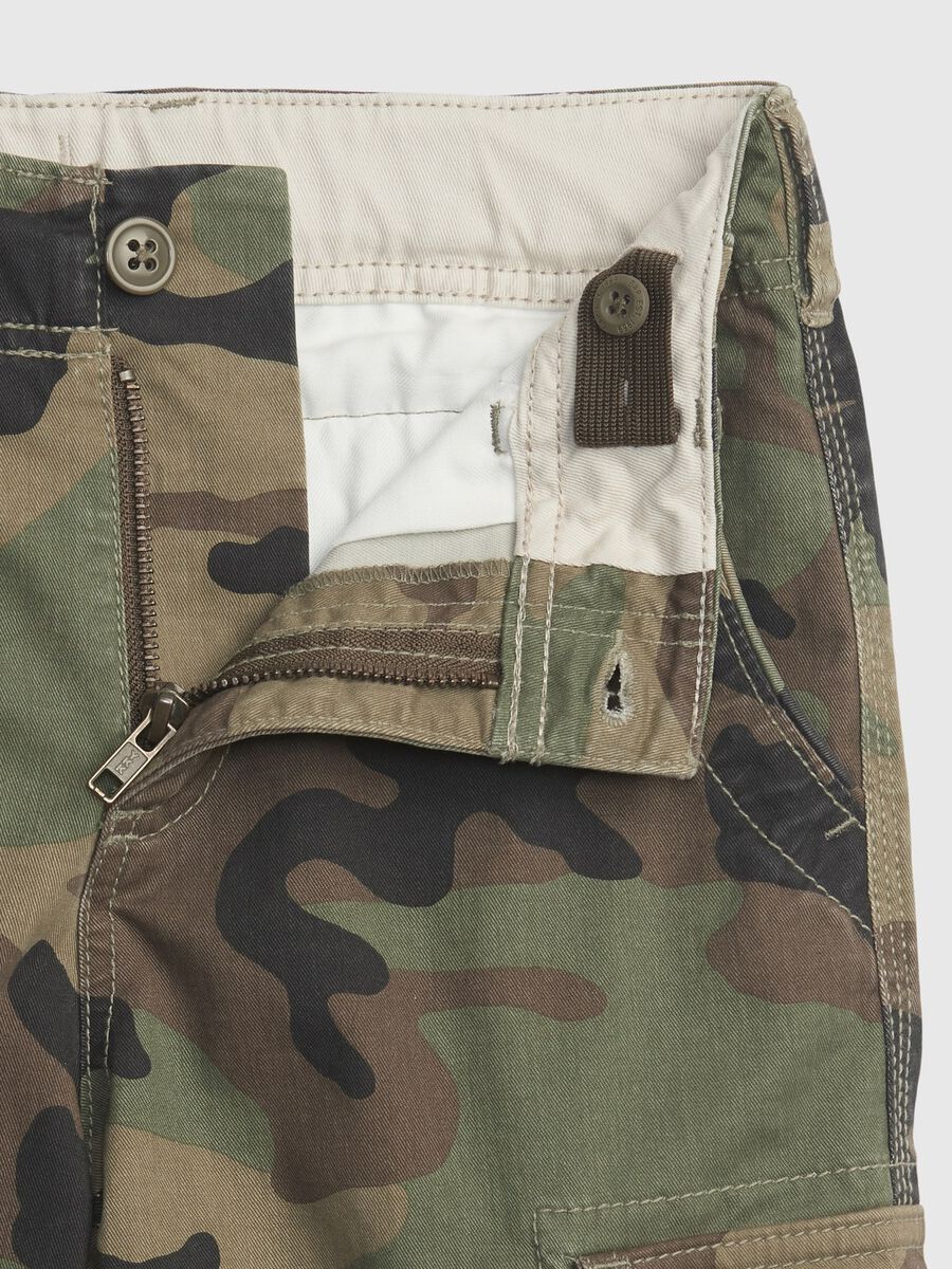 Cargo Bermuda shorts in camouflage stretch cotton_4