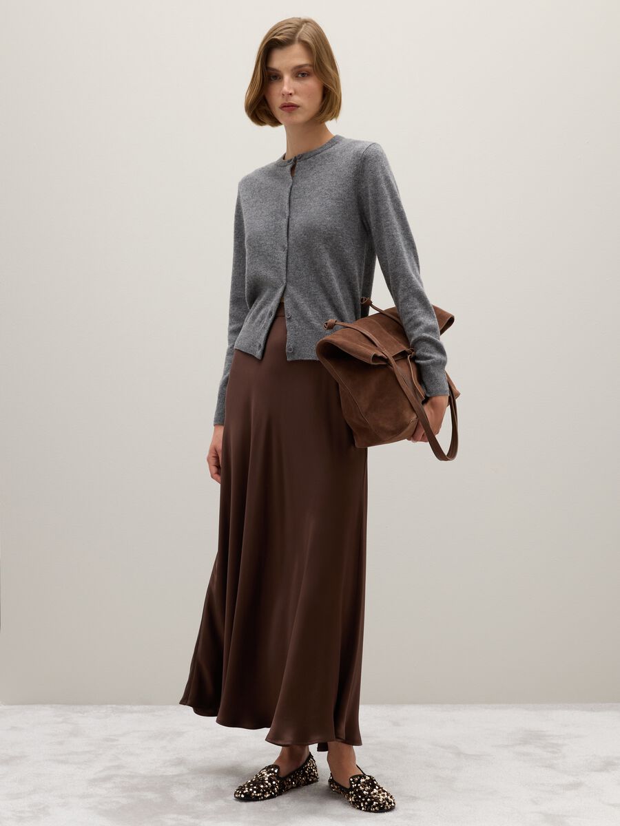 Grey pure wool cardigan regular fit_1