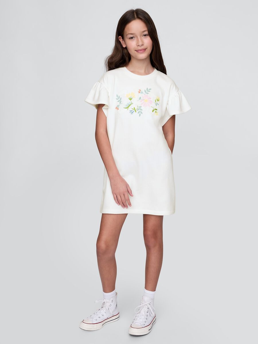 White dress with floral print GAP Kids_0