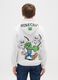 White kids' cotton blend sweatshirt regular fit with Minecraft print_1