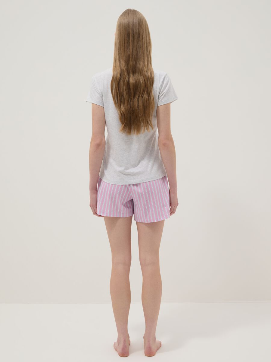 Pigiama corto in cotone elasticizzato a righe multicolor regular fit_2