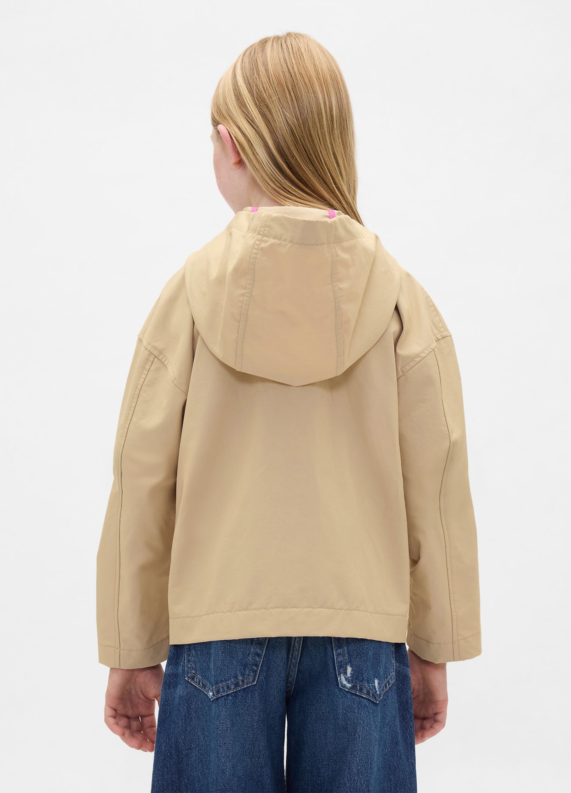Giacca beige con cappuccio per bambina