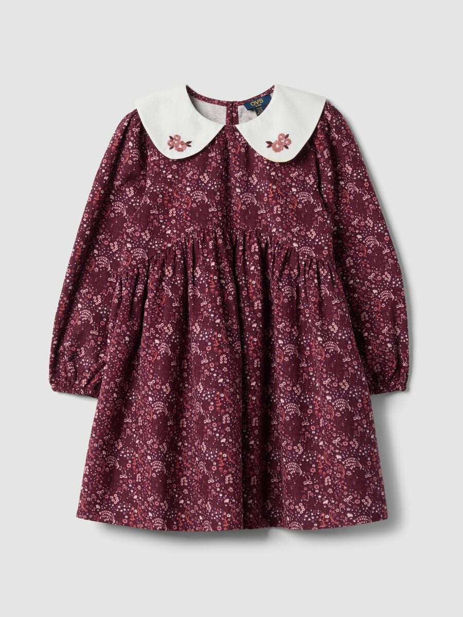 Abito girocollo rosso bordeaux in puro cotone regular fit_0