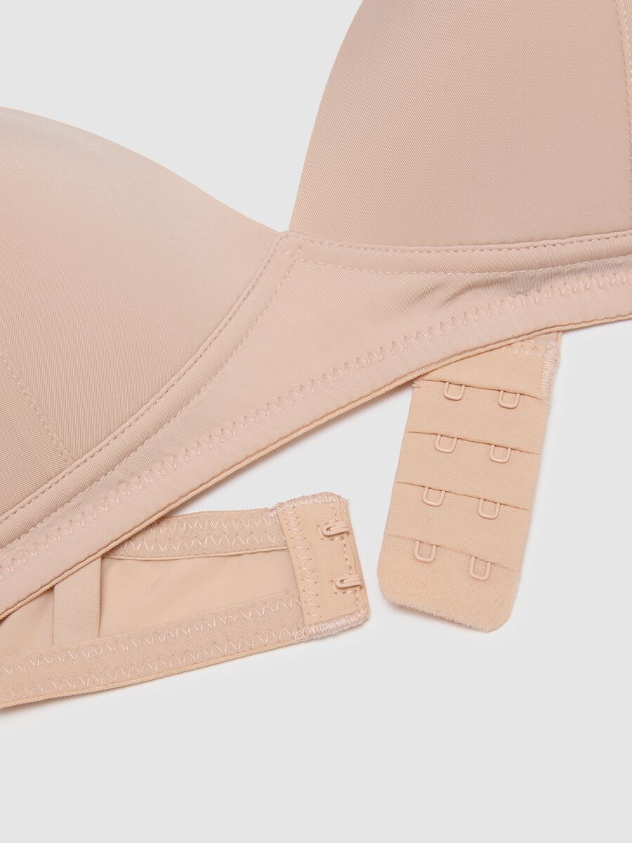 Beige padded balconette bra_5