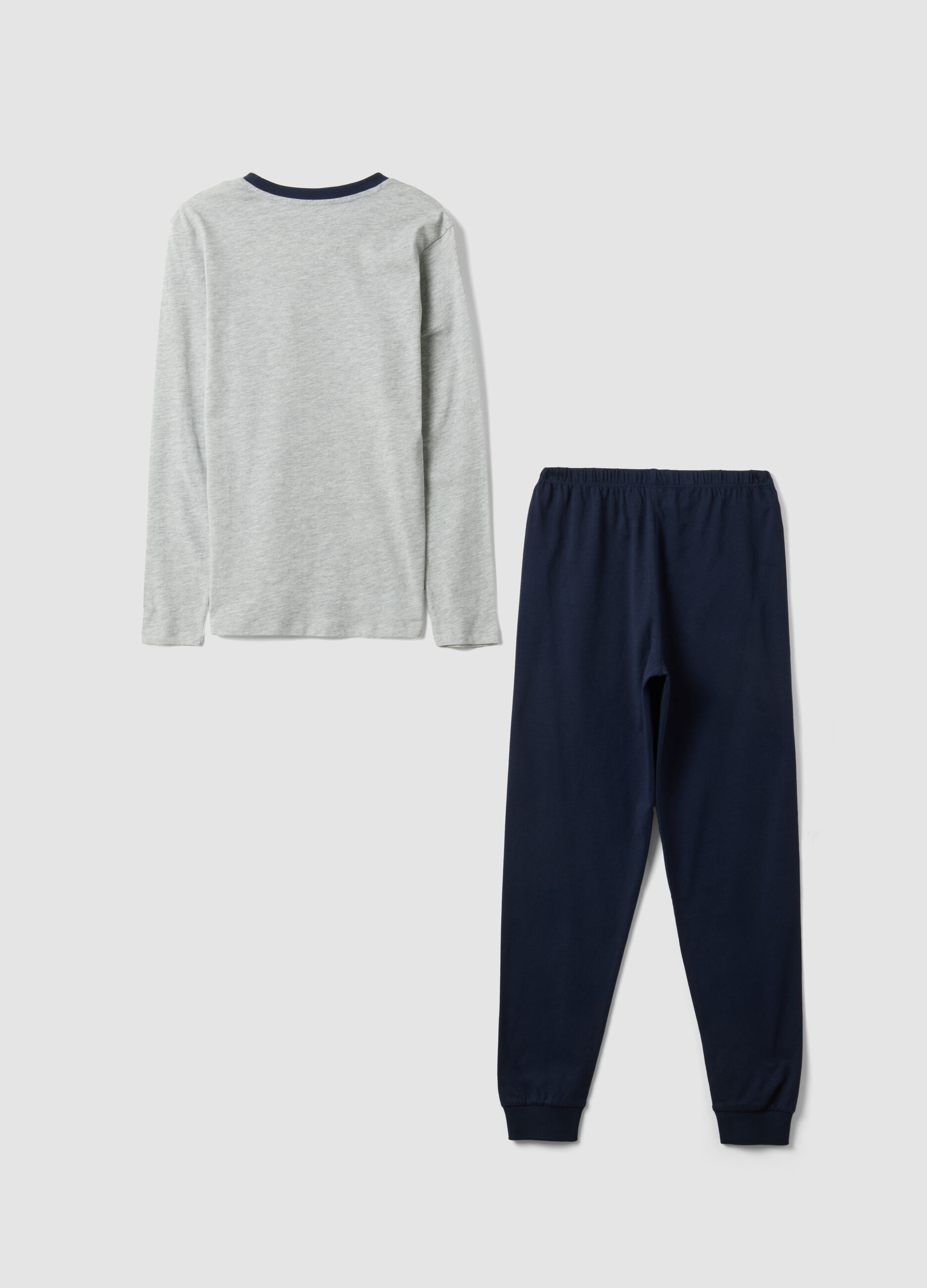 Multicolour organic cotton and viscose blend printed pyjamas for boys