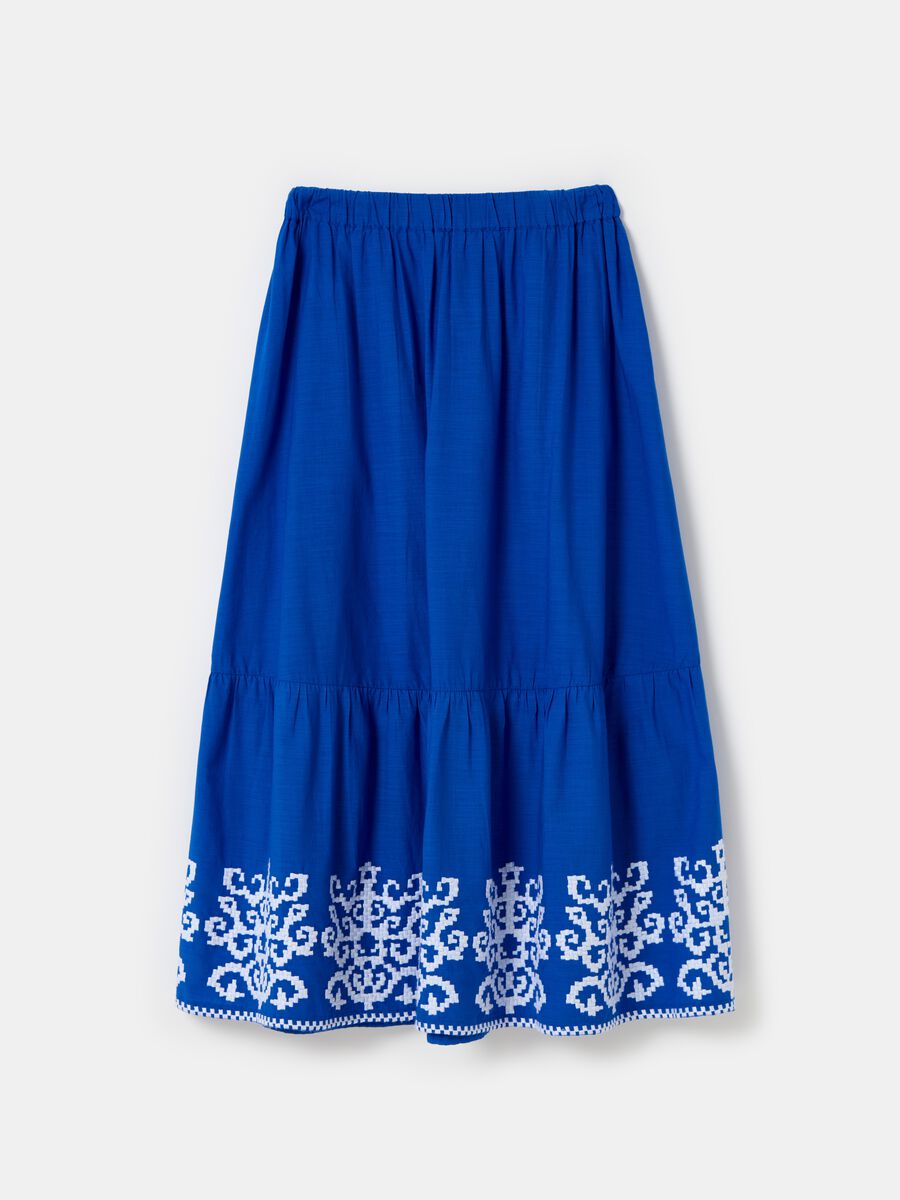 Long skirt with ethnic embroidery flounce_3