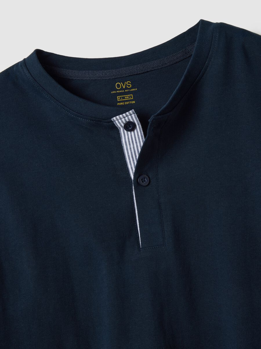 Pigiama in puro cotone blu e grigio regular fit_5