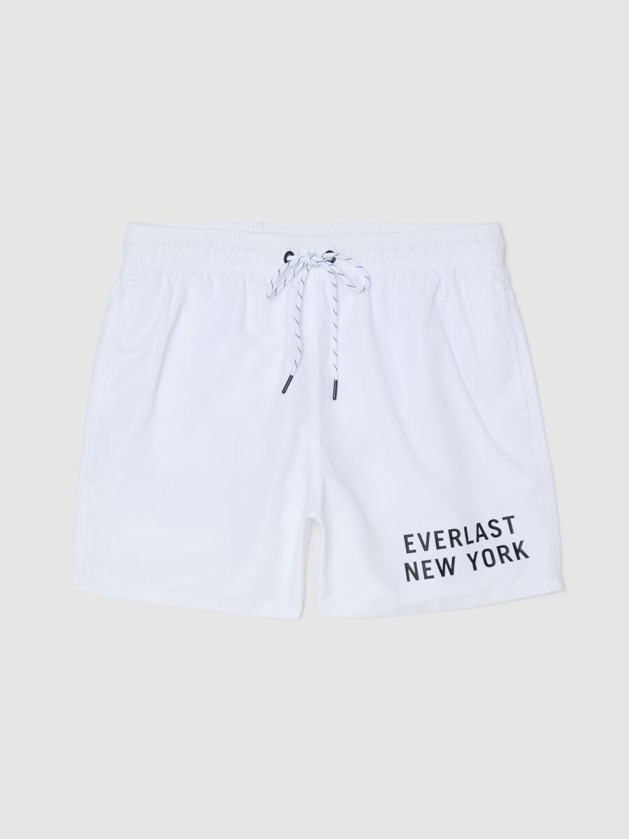 White swimming trunks with logo print_4