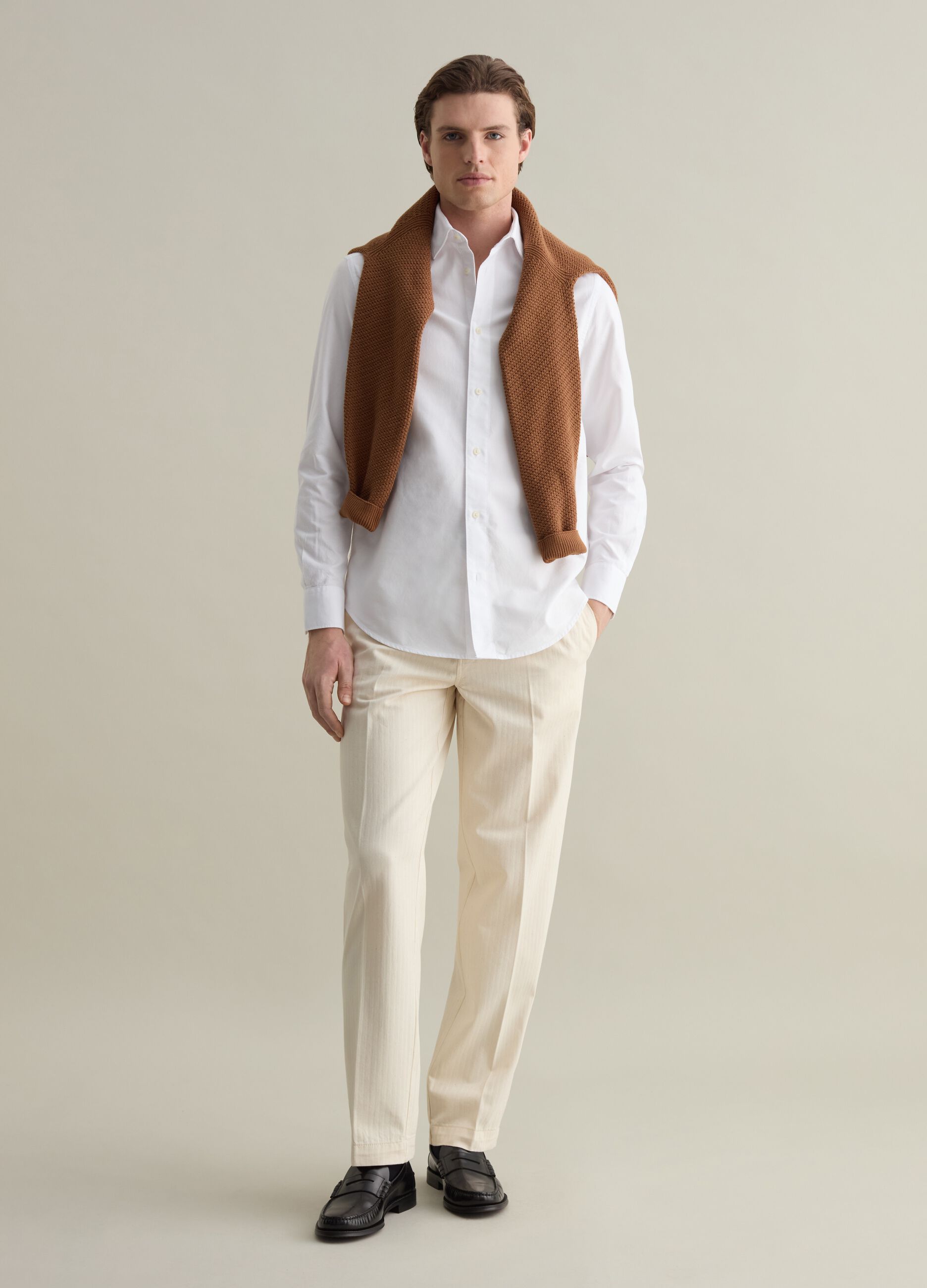 Camicia in cotone oxford tinta unita