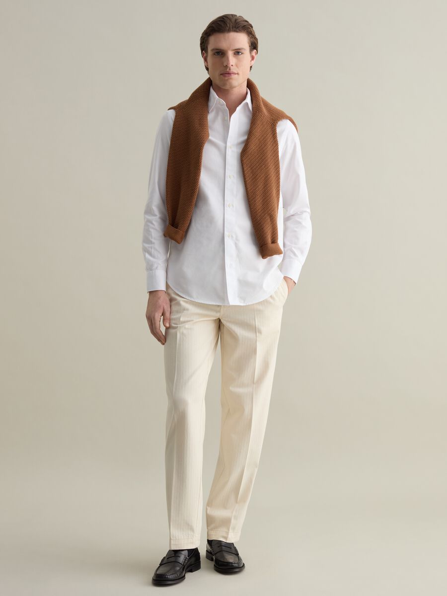 Shirt in solid colour Oxford cotton_1