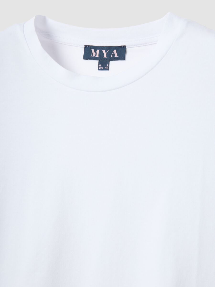 White cotton and stretch modal regular-fit T-shirt_1