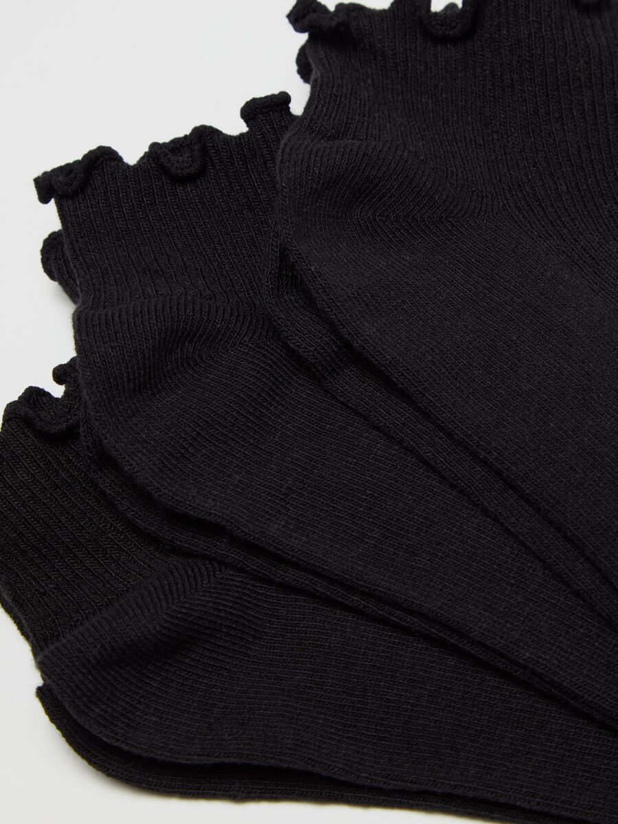 Three-pair pack sneaker liners with wavy edging_1