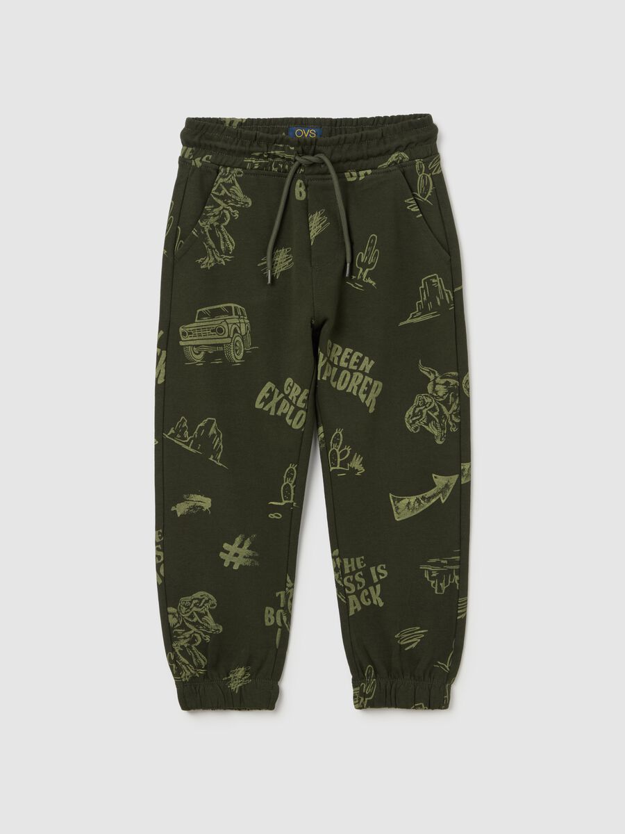Joggers with drawstring and print_0