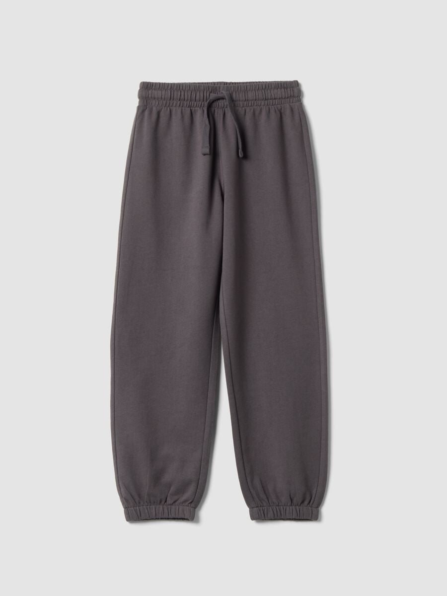 Grey jogger trousers in pure organic cotton_0