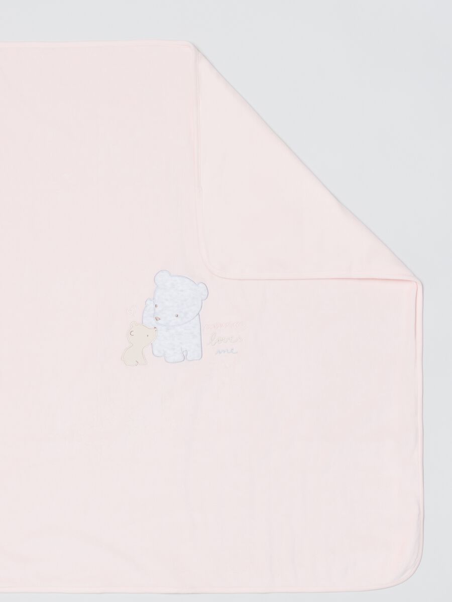 Copertina in velour con ricamo orsetti_1