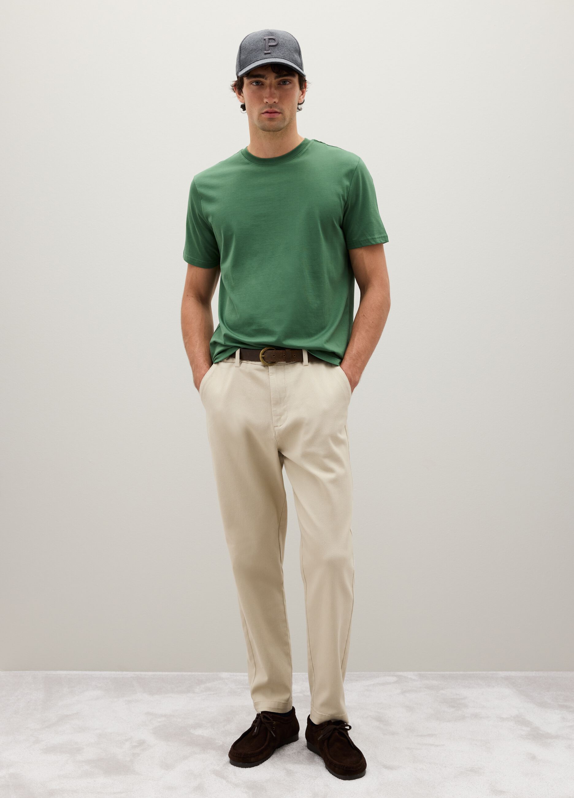 Green pure cotton T-shirt