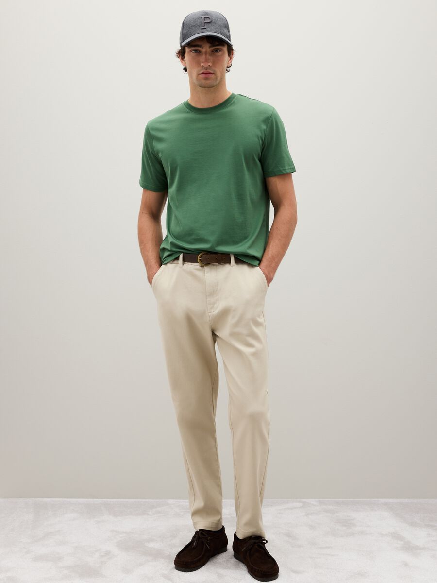Green pure cotton T-shirt_2