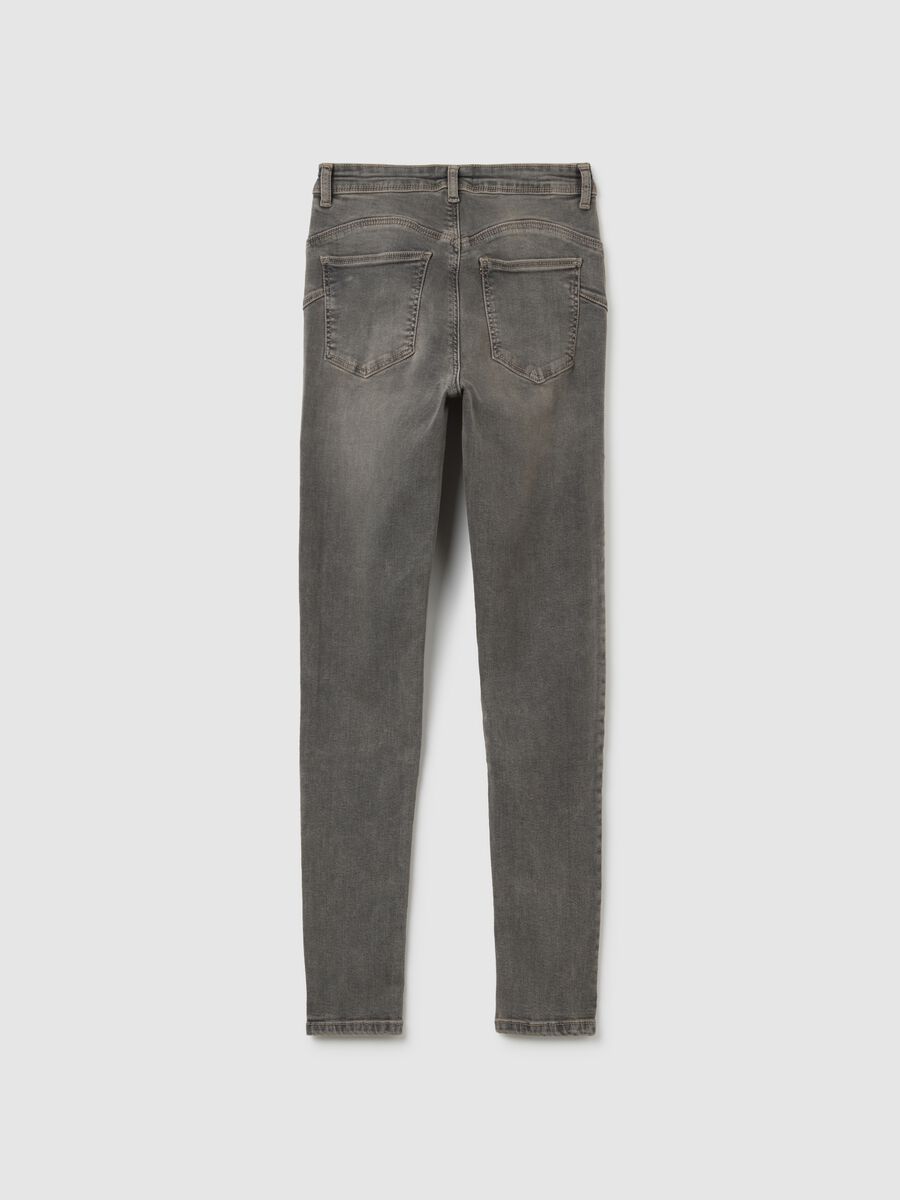 Women's Grey Slim Fit Stretch Cotton Jeans_5