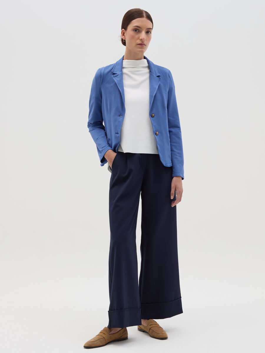 Single-breasted blazer in stretch cotton_1