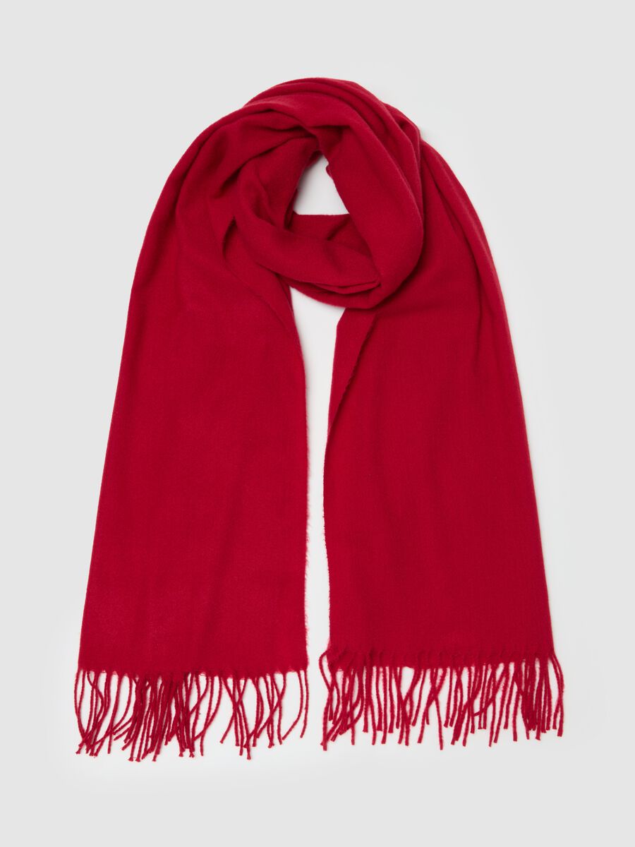 Fleece pashmina with fringing_0