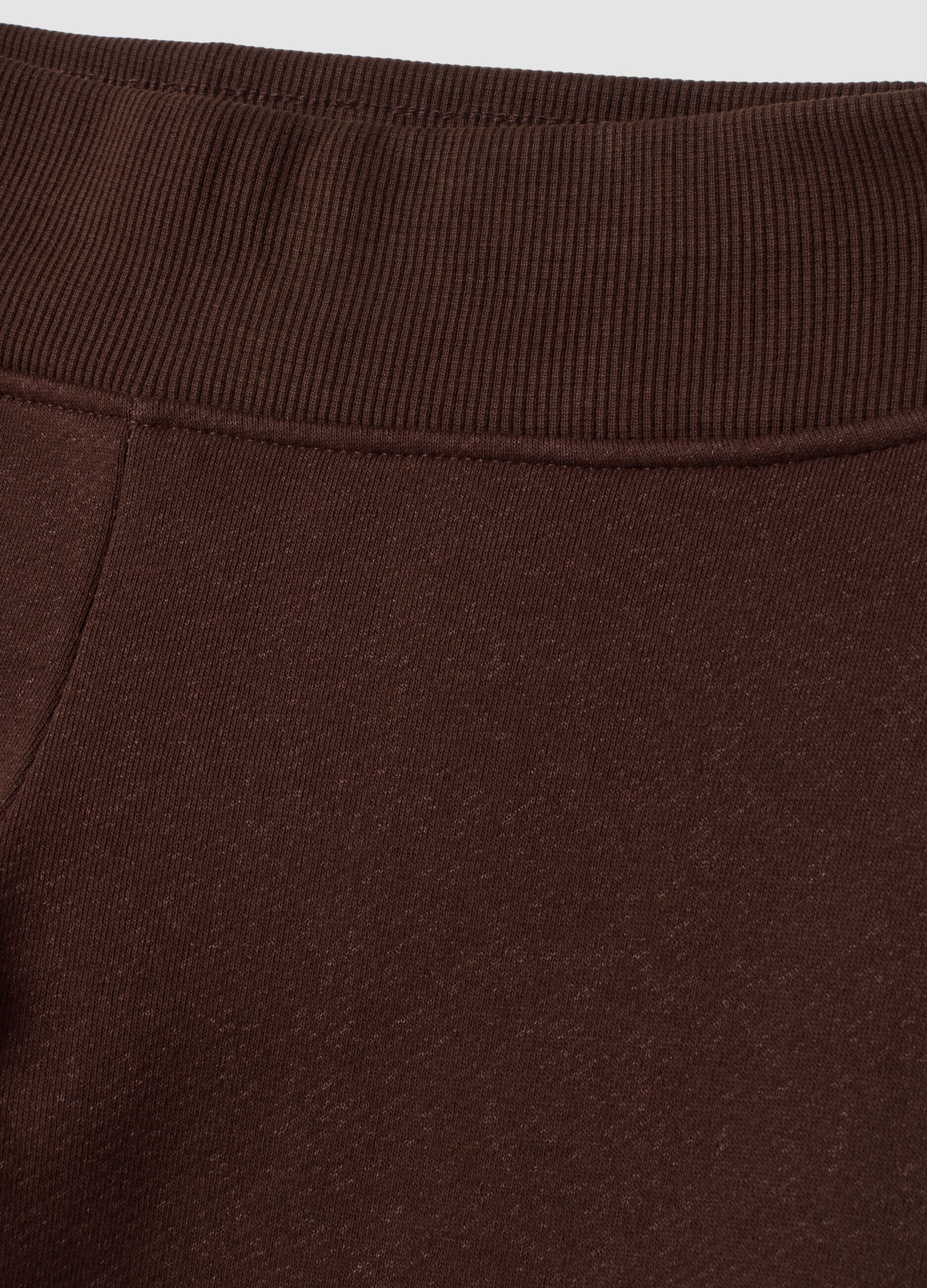 Brown flared stretch-cotton trousers