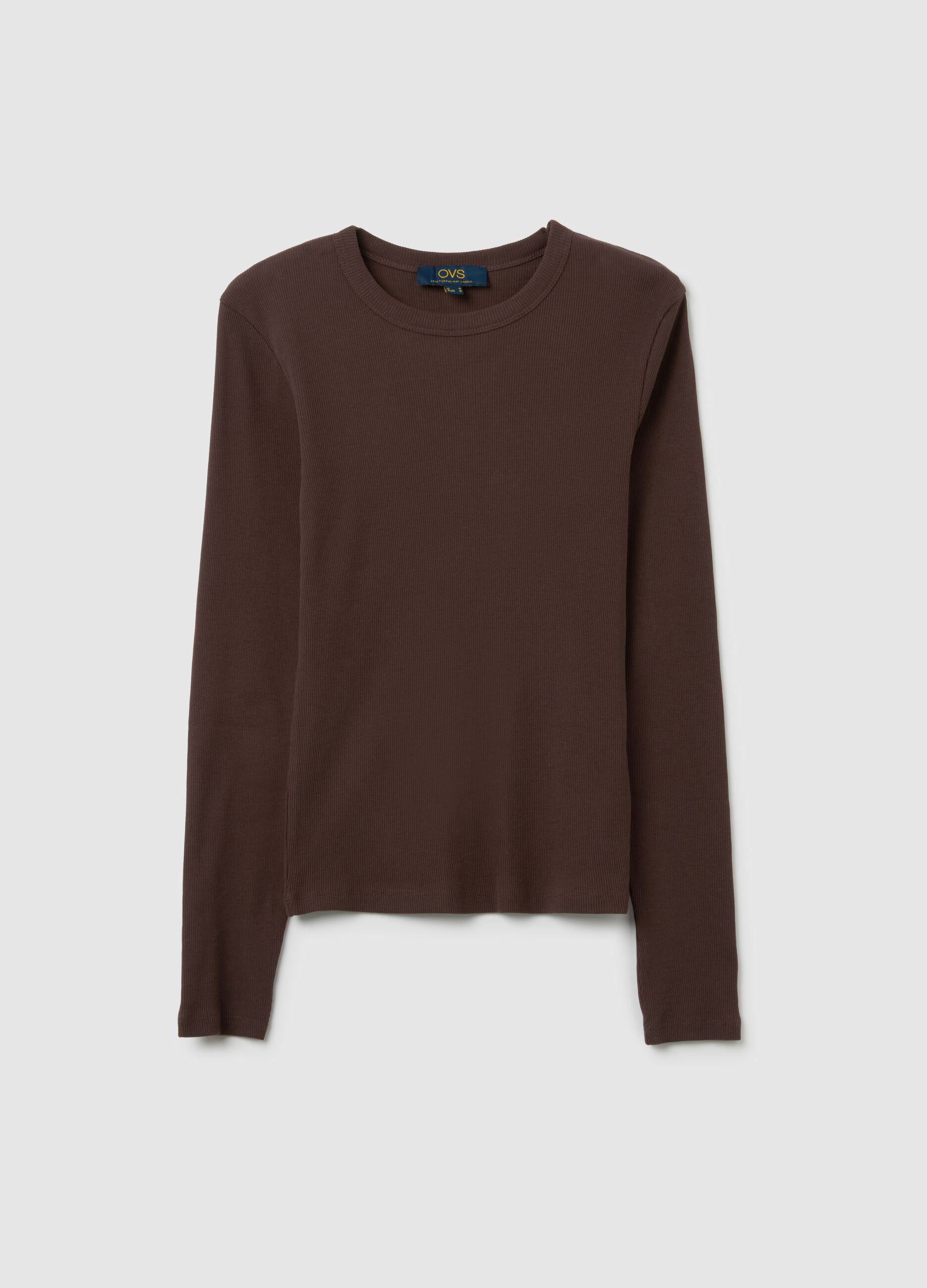 Brown regular fit pure cotton sweater