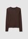 Brown regular fit pure cotton sweater_4