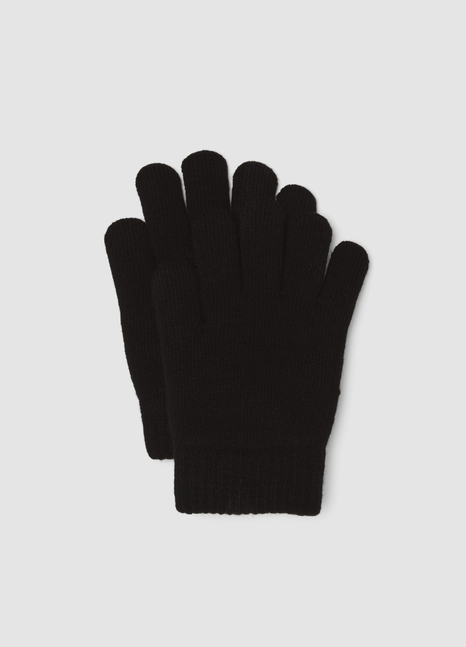 Black stretch-fabric gloves