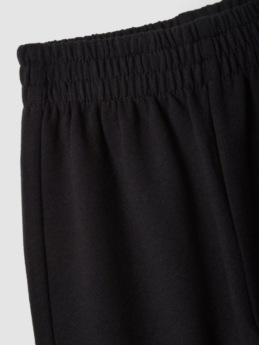 Pantaloni jogger neri in puro cotone da bambina regular fit_2
