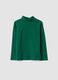 Green crew-neck T-shirt in stretch organic cotton_0