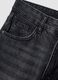 Jeans neri in puro cotone skater fit con strass_6
