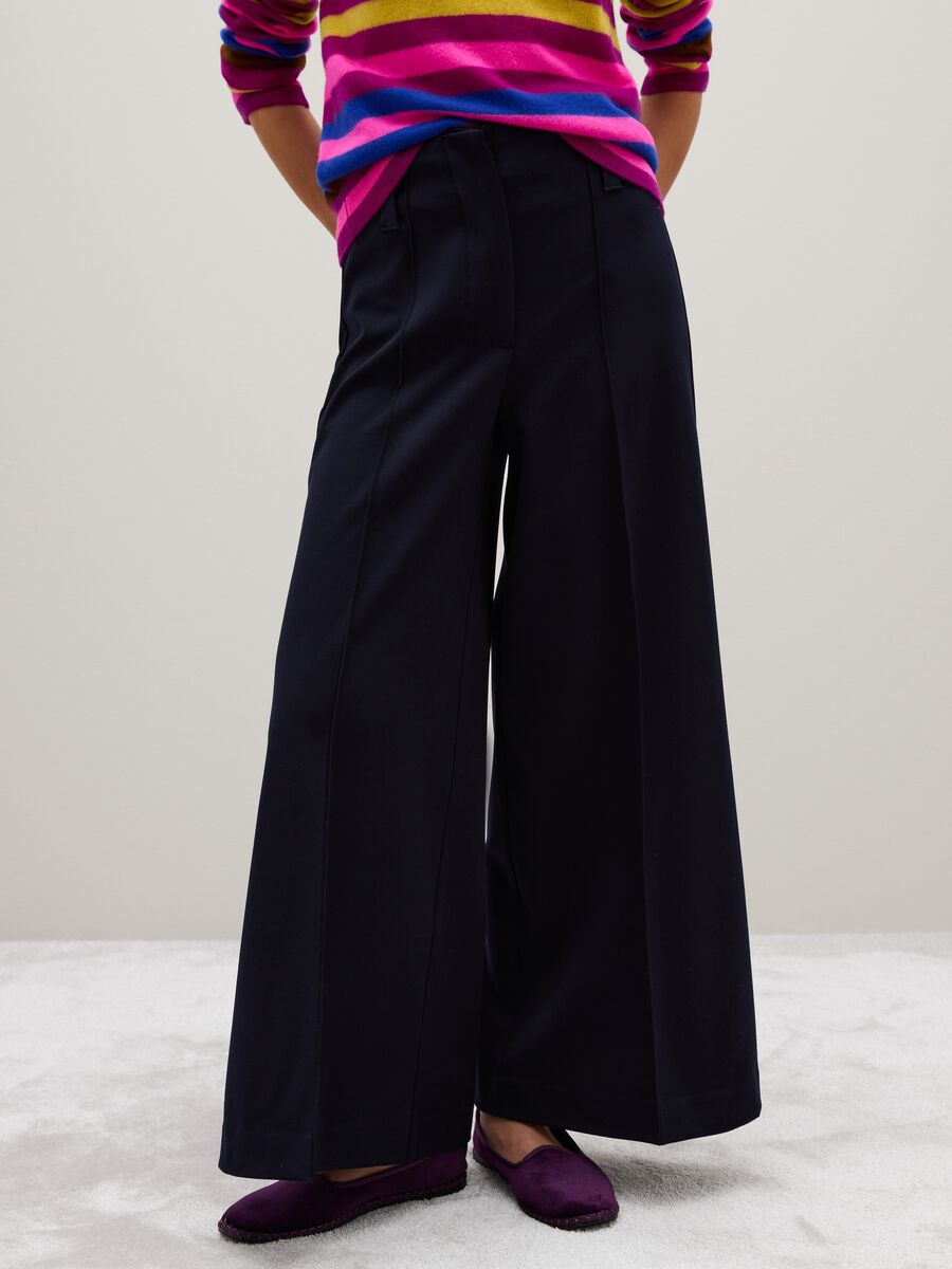 Wide Leg Blue Trousers_1