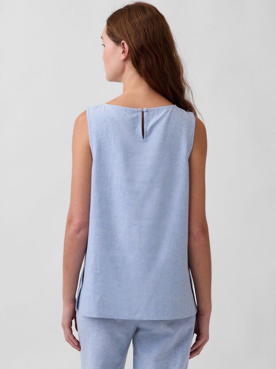 Sleeveless linen-blend top_1
