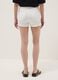 White stretch-cotton denim shorts, regular fit_2