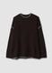Brown stretch wool jumper with exposed seams, oversized fit_0
